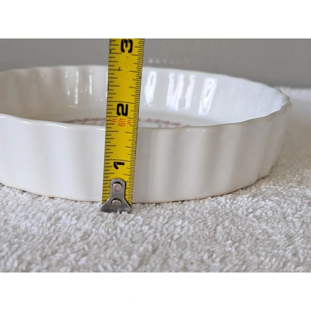 Vintage Small Ceramic Vegetable 6 Layer Bake Recipe Pie Dish Tart Ashley Fluted
